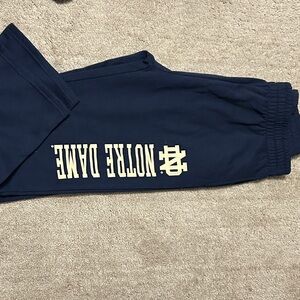 Women’s Navy Sweatpants-Notre Dame logo